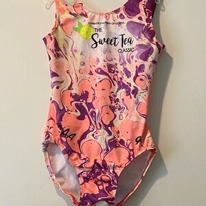 GK Pink & Purple Marble Girls' One-Piece Leotard - Sweet Tea Classic